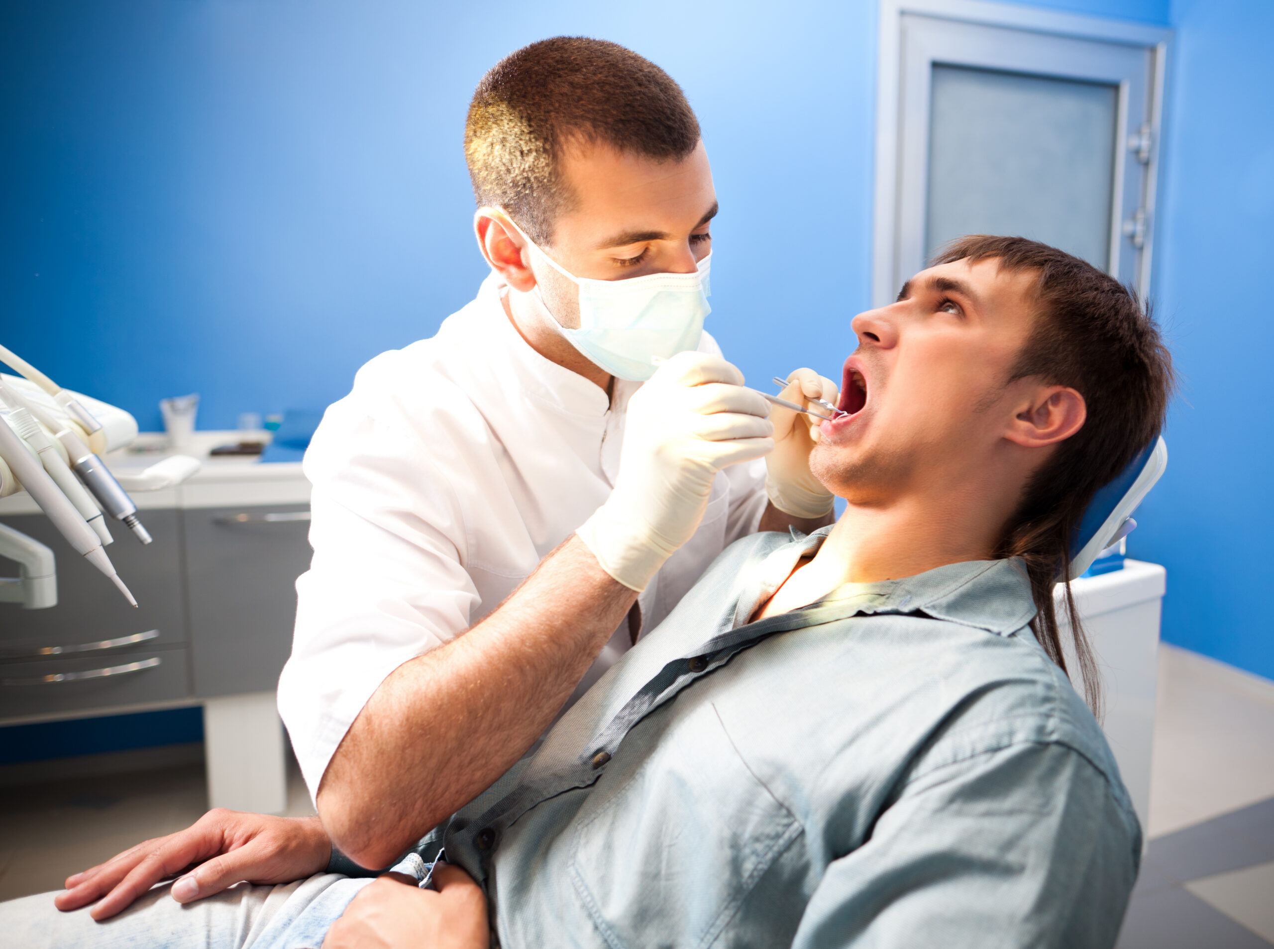 Dental exam of an adult with developmental disabilities